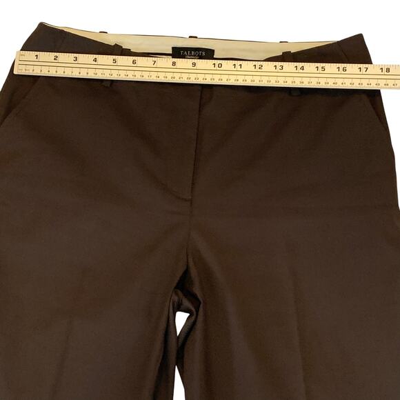 Talbots Heritage Wide Leg Womens  Pants Size 12 Trending Coco Brown Dress Pants - Picture 7 of 15